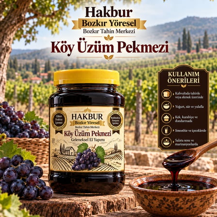 Bozkır Tahin Merkezi Üzüm Köy Pekmezi 950 gr (Doğal&katkısız)