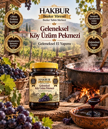 Bozkır Tahin Merkezi Üzüm Köy Pekmezi 950 gr (Doğal&katkısız)