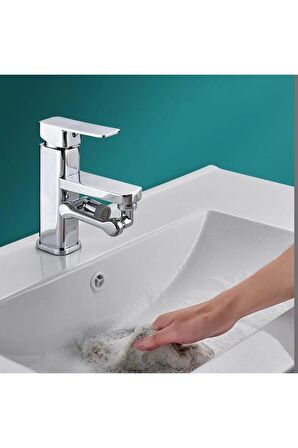 Musluk Başlığı 1080 Derece Dönebilen Filtreli Banyo Lavabo Musluk Ucu