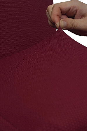 Spandex Mikro Petek Kumaş Likralı Lastikli Tüylenmez 6'lı Sandalye Kılıfı Kaliteli Sandalye Örtüsü - BORDO 