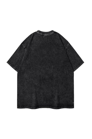 Yıkamalı Çakıl Rose Baskılı Oversize Vintage Tshirt