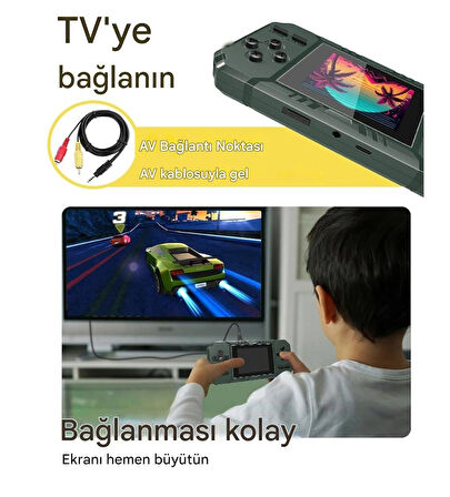 S8 Game CONSOLE-520 Oyunlu 3.0 inç Ekranlı Taşınabilir Mini Atari Gamebox