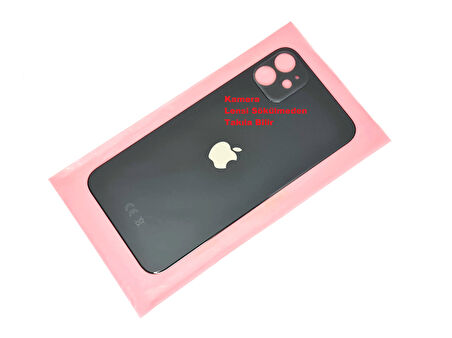 Tkgz İPhone 11 Arka Pil Batarya Kapağı (CAM) Siyah