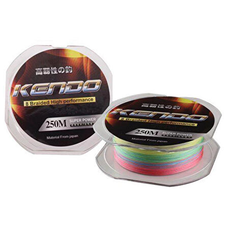 Kendo Dynema Multicolor 8Örgü Olta Misinası 250Mt MultiColor-0,12 mm