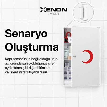 Xenon Smart Akıllı Kapı ve Pencere Sensörü,Wi-Fi +Bluetooth Destekli