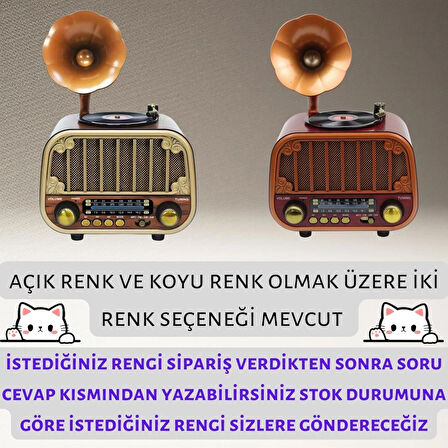 DCX-13 Kahverengi Nostaljik Radyo & Zarif Nostaljik Ahşap Görünümlü Radyo Bluetooth Hoparlör