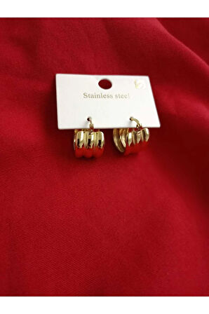 1.Sınıf Çelik Kararma Yapmaz Üç Sıra Bombeli Küpe