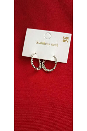 1.Sınıf Kararma Yapmaz Çelik Halka küpe Silver