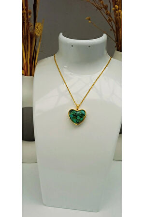 1.Sınıf Çelik Kararma Yapmaz Çok Şık Mars Taşlı Kolye