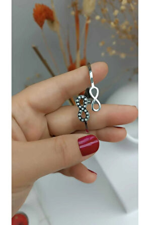 Çelik Kararma Yapmaz Zirkon Taşlı Silver Sonsuzluk Figürlü Bileklik