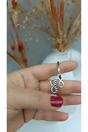 Çelik Kararma Yapmaz Zirkon Taşlı Silver Sonsuzluk Figürlü Bileklik