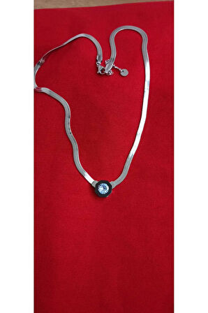 1.Sınıf Çelik Kararma Yapmaz İtalyan Zincir Çağla Model Silver Kolye