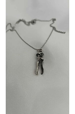 1.sınıf Çelik Kararma Yapmaz Sevgililer Günü Çift Kolyesi