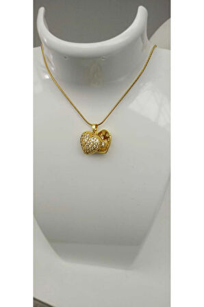 Çelik Kararmaz Zirkon Taşlı Açılır İnci Detaylı Kolye