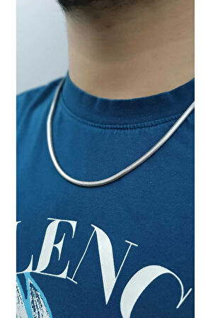 Çelik Kararma Yapmaz Balık Sırtı Erkek Kolye