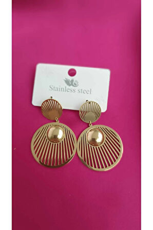 Çelik Kararma Yapmaz Oval Şık Zarif Kadın Küpe