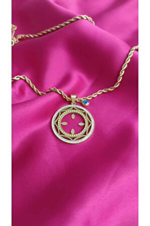 Çelik Kararma Yapmaz Zirkon Taşlı Şık Zarif Çeyreklik Kadın Kolye