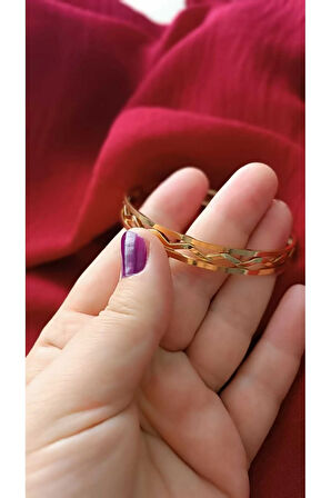 Çelik Kararma Yapmaz 1 adet Zigzag 2 adet Düz Model Şık Zarif 3'lü Ajda Bilezik