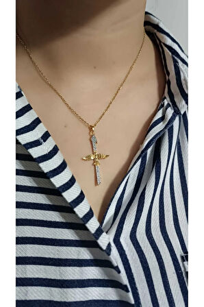 1.Sınıf Çelik Kararma Yapmaz Zirkon Detaylı Anka Figürlü Kolye