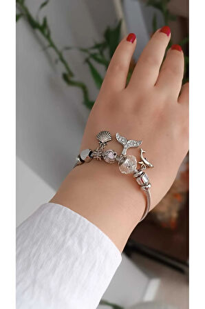 1.Sınıf Çelik  Kararma Yapmaz Charm Bileklik