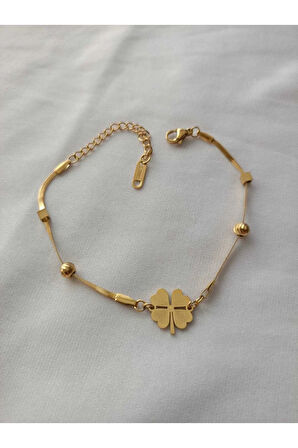 1.Sınıf Çelik  Kararma Yapmaz Yonca Figürlü Bileklik