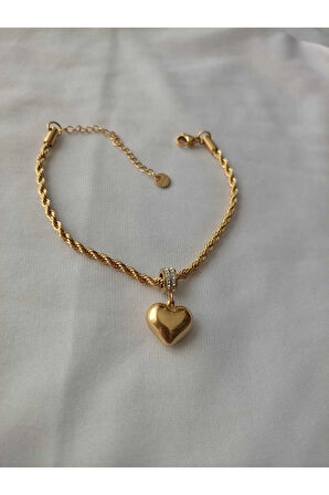 1.Sınıf Çelik  Kararma Yapmaz  Kalp Figürlü Bileklik