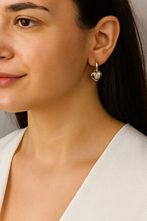 1.Sınıf Xupıng Kalp Figürlü Taşlı Küpe