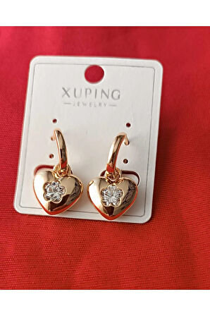 1.Sınıf Xupıng Kalp Figürlü Taşlı Küpe