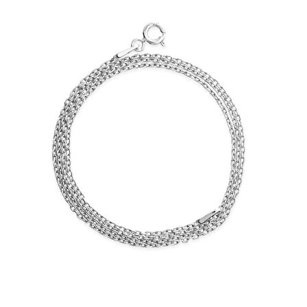 925 Ayar Gümüş 45 cm Long Forsa Model Kadın Zincir Kolye