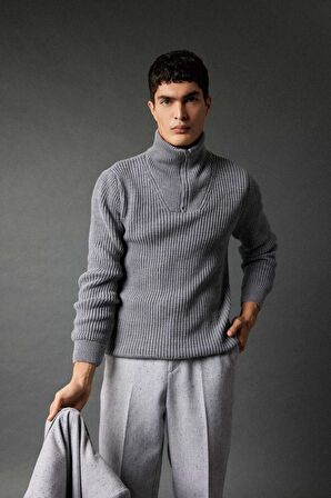 DeFacto Standart Fit Dik Yaka Selanik Kumaş Kazak A9511AX23WNGR93