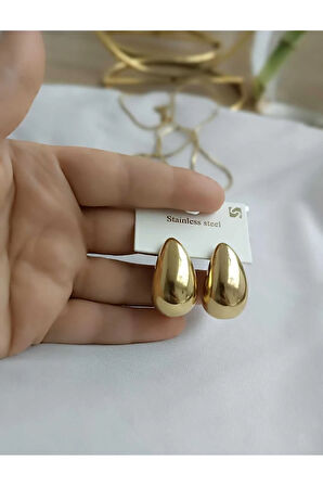 1.Sınıf Çelik  Kararma Yapmaz Göz Yaşı Damlası Küpe(Kolye Fiyata Dahil Değildir.)