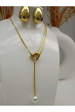 1.Sınıf Çelik  Kararma Yapmaz Göz Yaşı Damlası Küpe(Kolye Fiyata Dahil Değildir.)