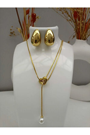 1.Sınıf Çelik  Kararma Yapmaz Göz Yaşı Damlası Küpe(Kolye Fiyata Dahil Değildir.)