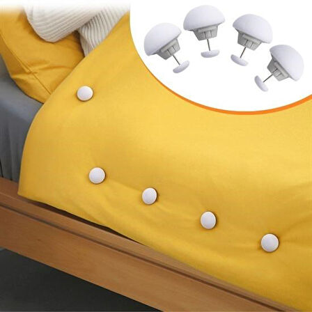 Calais® 4 Adet Mantar Model Yorgan Kılıfı Ve Çarşaf Tutucu Sabitleyici