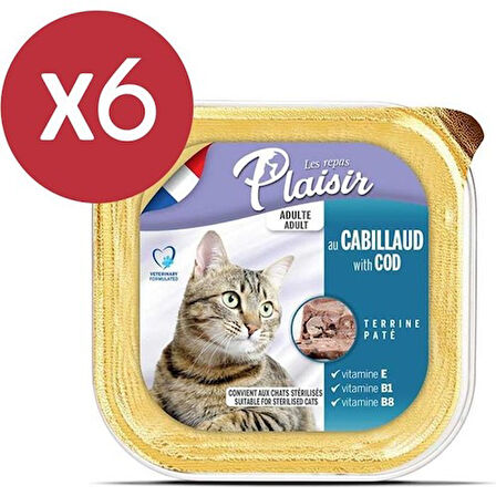 Plaisir Pate Morina Balıklı Yetişkin Kedi Konservesi 6X100 gr