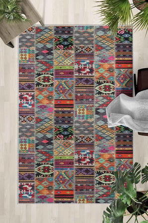 Kaymaz Taban Yıkanabilir Halı – Mutfak, Salon, Yatak Odası için Modern Dijital Baskı Halı (SLNHALI41