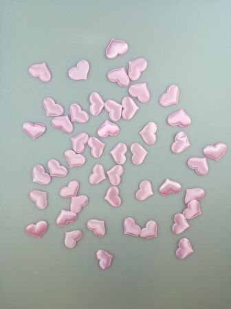 MASA SERPME KONFETİ KALP PEMBE SATEN