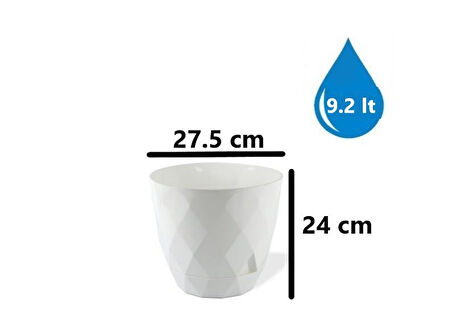 Omnipazar KRS-455 Yakamoz Tabaklı Plastik Saksı Takımı 9.2 Litre No 5