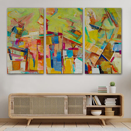 Soyut Yağlıboya Görünüm Dekoratif Kanvas Tablo-3430