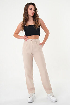 Kadın Taş Dar Kesim Kumaş Pantolon