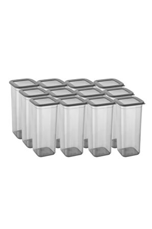 12'li Kavanoz Seti & Saklama Kabı & Erzak Kabı 12x1900 Ml (20 Lı Etiket Hediyeli)