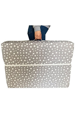 Katlanır Yer Yatağı Sünger Yatak Gri Yıldız 80x180 Cm-6 Cm Tek Kişilik