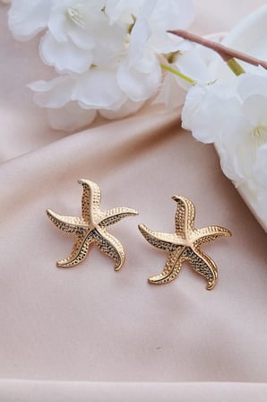 Gold Kıvrık Deniz Yıldızı Küpe