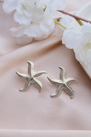 Silver Kıvrık Deniz Yıldızı Küpe
