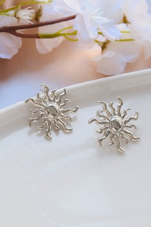Silver Büyük Güneş Küpe