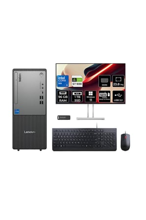 ThinkCentre Neo 50T G6 Ultra 5 225 96GB 1TB SSD GT1030/4GB W11H Masaüstü Bilgisayar + 23.8"