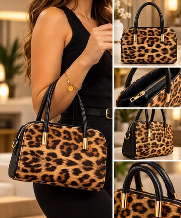 LEOPAR MODEL KLASİK ŞIK KADIN ÇANTA 