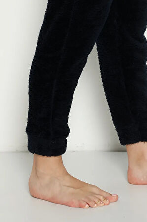 Cepli Lüx Pofuduk Polar Kışlık Pijama Altı pofcepli