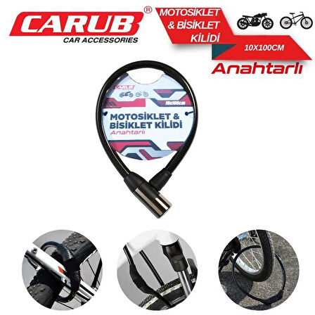 Bisiklet Kilidi Anahtarlı 10x100 Siyah