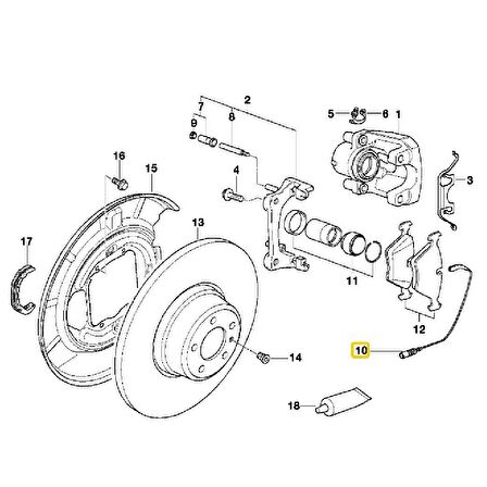 BMW E39 VE E52 ARKA FREN BALATA SENSÖRÜ 34351163066